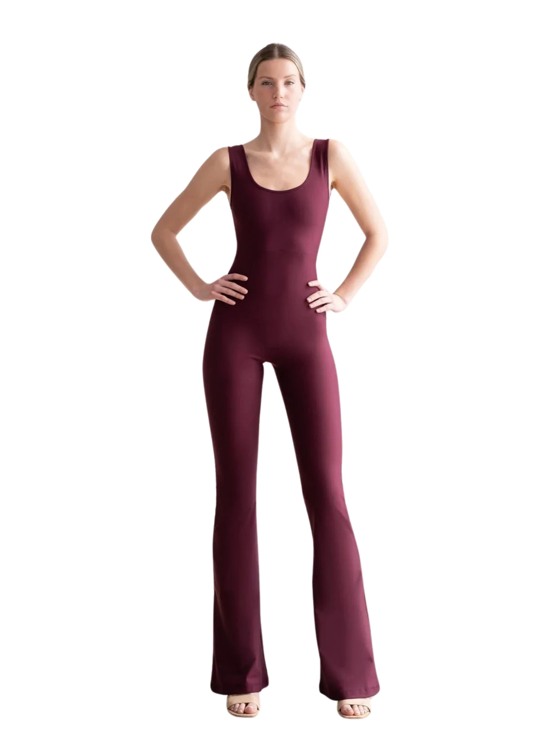 1501 Spanish Scrunch Butt Jumpsuit in Dunkelviolett - Image 3