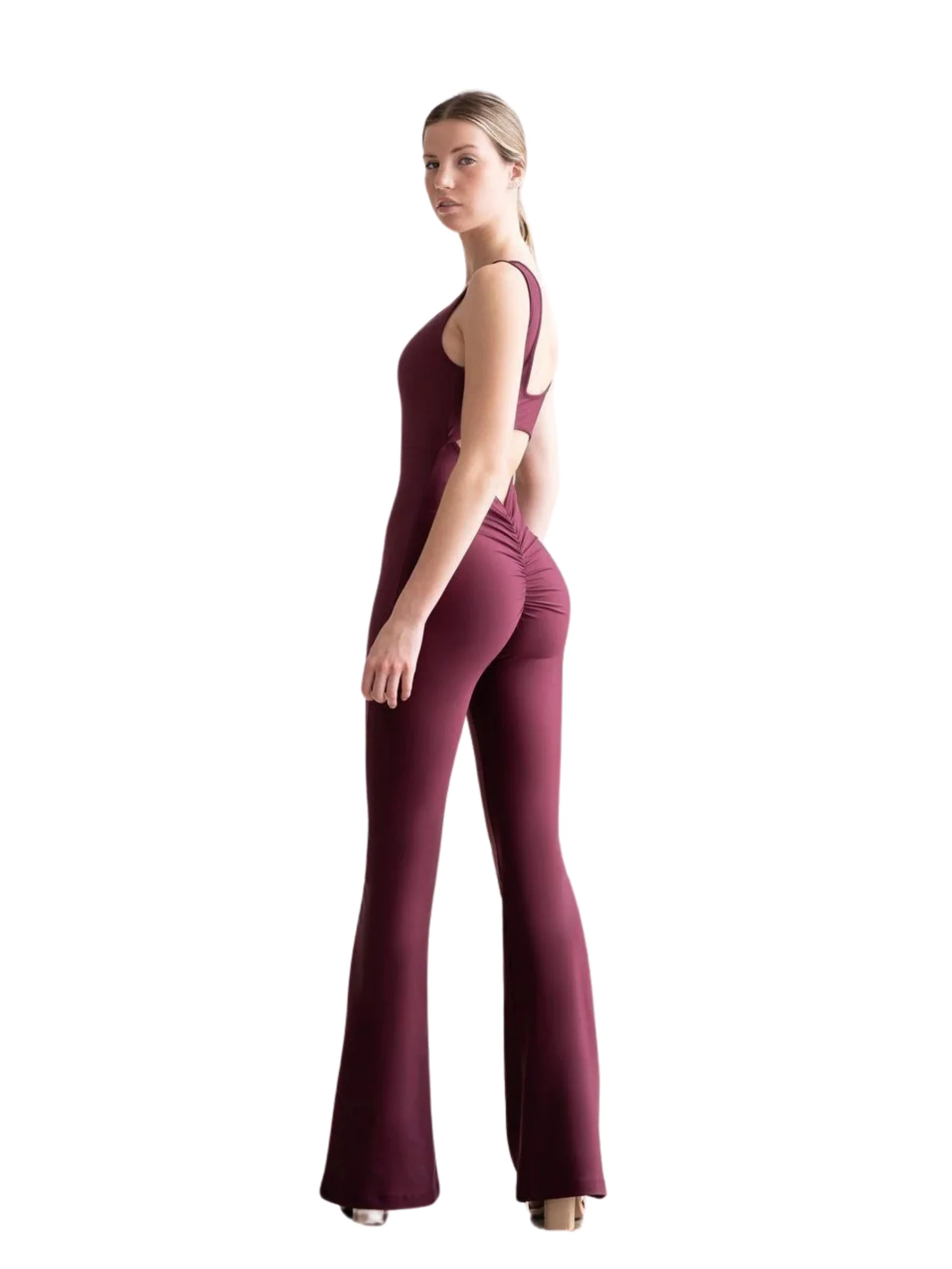 1501 Spanish Scrunch Butt Jumpsuit in Dunkelviolett - Image 4