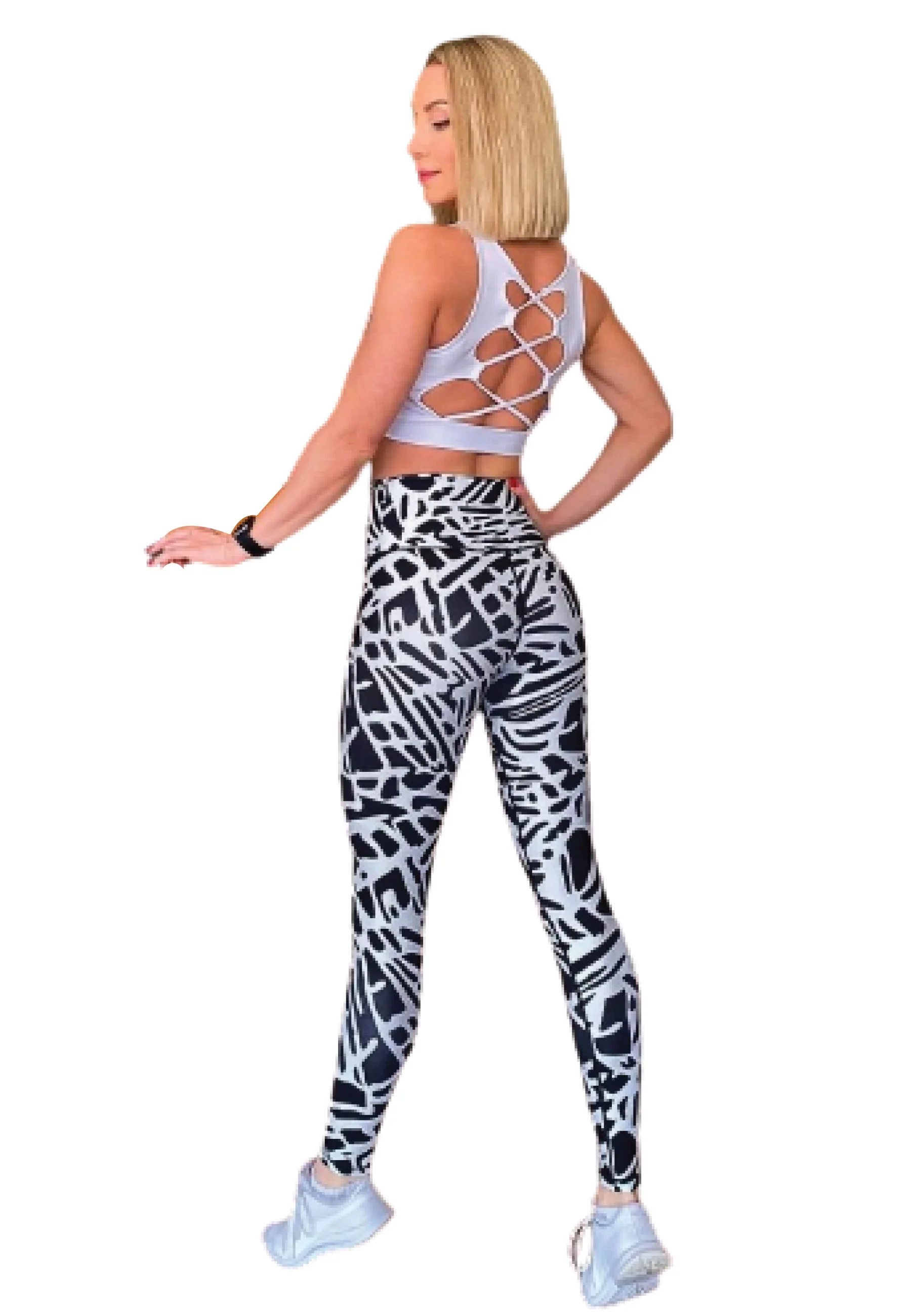 906 Extra High Waist Leggings in Schwarz & Weiss - Image 4